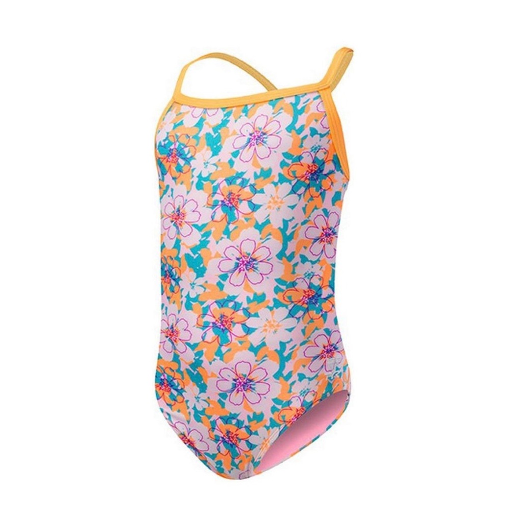TYR Kids Floral Swimwear - Orange and Blue